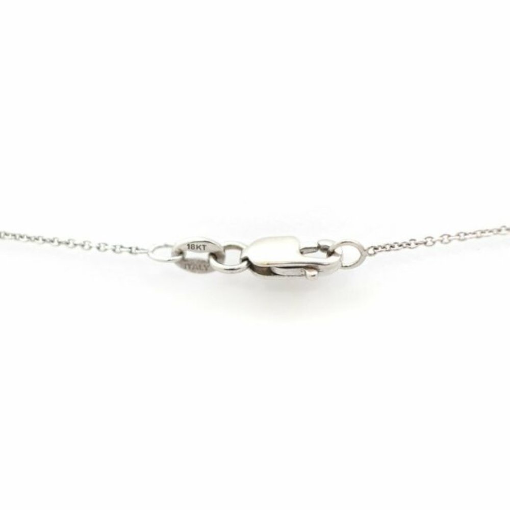 18k WG Cursive Letter C Diamond Pendant Necklace - Picture 6 of 7